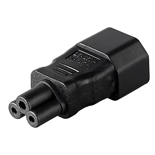 Adaptador IEC 320 C14 a Cloverleaf C5 negro miniatura 4