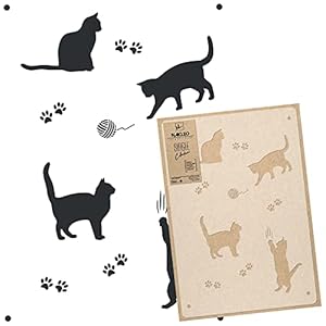 NAKLEO Reusable Plastic Wall Stencil – 59x95cm / 23″ x 37″ – Cat Pet Animal – Large Wallpaper Pattern Painting DIY Art Craft Template – Fabric Furniture Wood Canvas