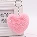 FZSWD 1 Unid 12 Cm Llavero De Felpa Imitación Lana Piel De Conejo Mullido En Forma De Corazón Pom-Pom Señoras Mochila Colgante Regalo