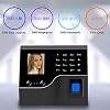 Attendance Machine, Employee Checking-in Recorder, Intelligent Biometric Face, Fingerprint, Password Punch, 2.8 inch TFT Screen Office Time Card Machine for Employees
