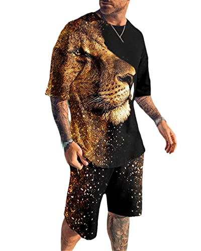 Ensemble de t-shirts imprimés 3D pour homme aux motifs vibrants keusyoi TS1131