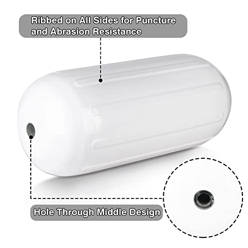 Image of Leader Accessories Boat Fender Bumper Hole Through Middle Inflatable 4 Pack