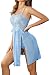 Avidlove Women Lingerie Forky Nightwear Mesh Babydolls Lace Chemises Blue L