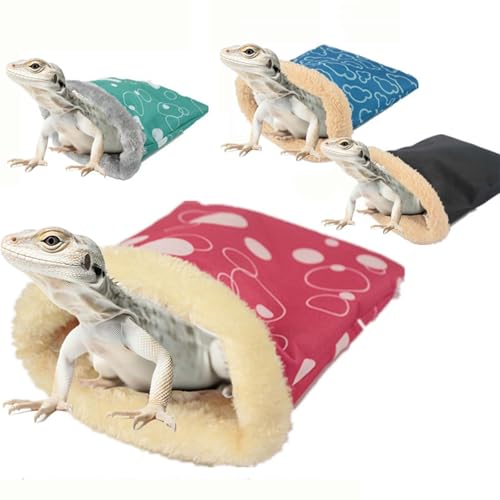 TELADESHX Plush Reptile Sleeping Bag Cozy Plush Sleeping Bag Lizard Hammock Soft Cushion, for Bearded Dragon, Hamster, Lizard, Gecko Sleeping Bag, Reptile and Other Small Animals (Color Random, 1Pcs)