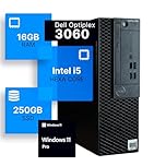 Dell Optiplex 3060 Desktop Computer | Intel i5-8500 (3.2) | 16GB DDR4 RAM | 250GB SSD Solid State | Windows 11 Professional | Home or Office PC (Renewed)