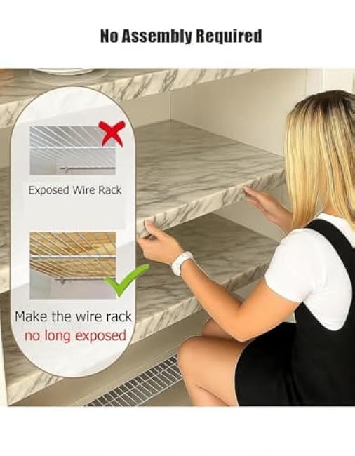 Wire Shelf Covers for Pantry nization, 8mm Thick PVC Liners with Marble Texture, Wire Rack Protective Covers, 37x16x2in for Home & Kitchen Storage Solutions