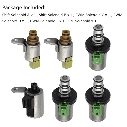 Image of SecosAutoparts 6PCS 4F27E Transmission Solenoid Kit Compatible with Mazda 2 3 5 6 CX-7 MPV 2002-2012 - Fit for 4F27-E 4 Speed Automatic Transmission, Replaces 48420K-R FN4A-EL