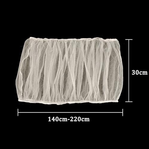 DreamAug Bird Cage Cover, Breathable Nylon Mesh Seed Catcher Guard, Adjustable Elastic Skirt for Parrot, Budgie, Cockatiel, Prevents Mess, Fits Cage Circumference 55"-87" (140-220cm)