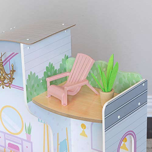 KidKraft 10237 Elise Puppenhaus aus Holz mit Möbeln und Zubehör für 30 cm große Puppen, Mehrfarbig – Bild 7