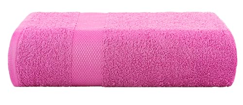 Image of Casa Copenhagen, Super Soft Feather Lite Collection 2 Pieces 100% Cotton Large Bath Towel (Size : 75 x 150 cm) - Pine Grey & Pink