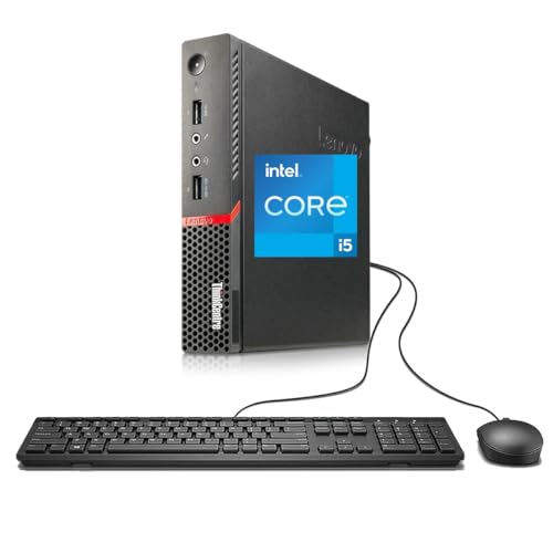 Lenovo ThinkCentre M900 Tiny PC Mini Computer, Intel Core i5-6500, 8 GB DDR4 RAM, 256 GB SSD, WiFi, Bluetooth, tastiera US QWERTY Windows, 11 Pro (ricondizionato)