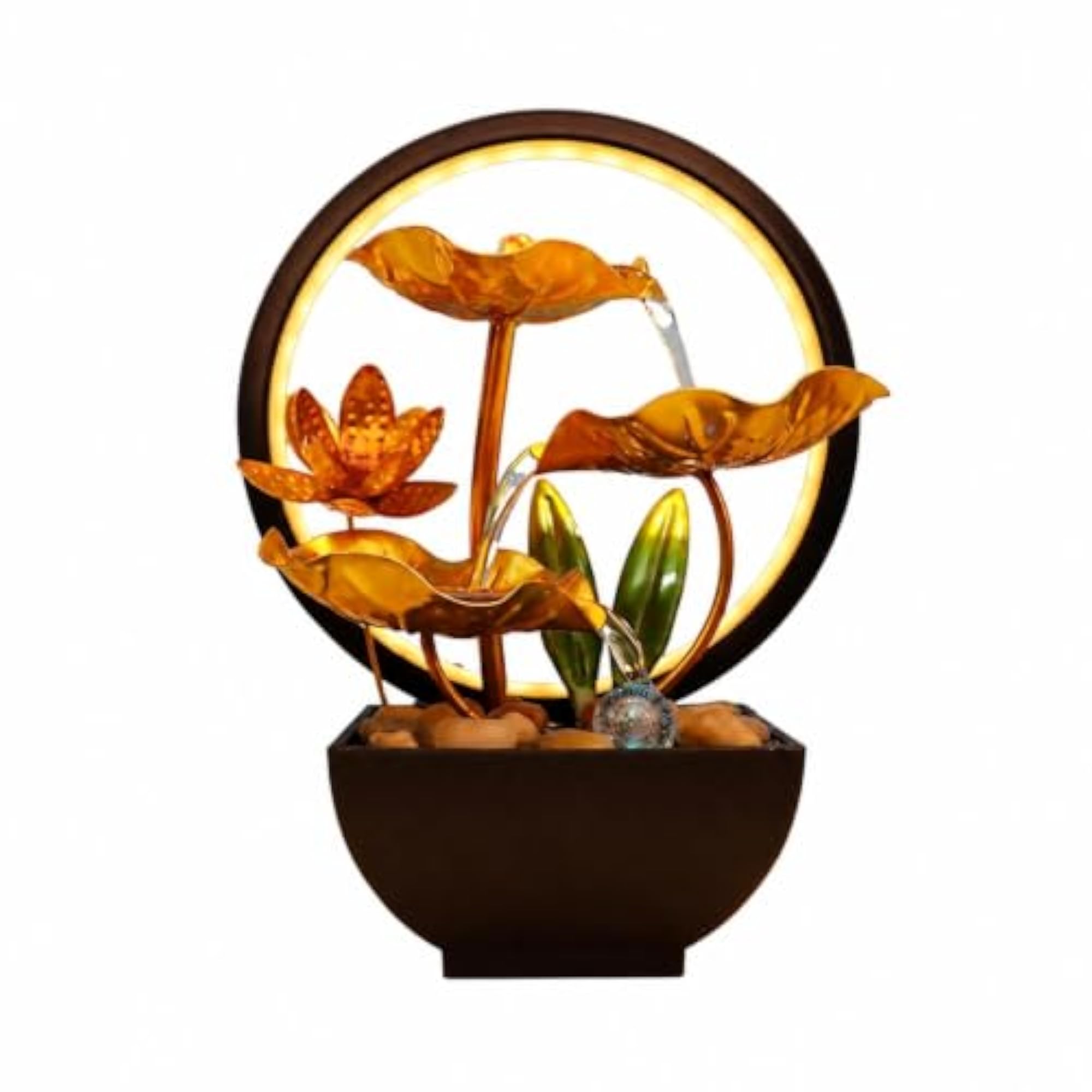 USB-Powered Tabletop Water Feature with LED Loop
