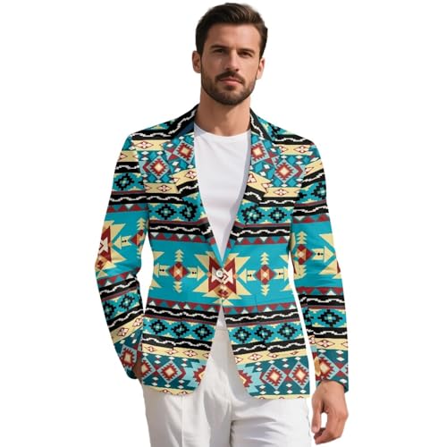 INSTANTARTS Men's Casual Blazer Lightweight Men's Casual Blazer Jackets Lined Collar Daily Blazers One Button