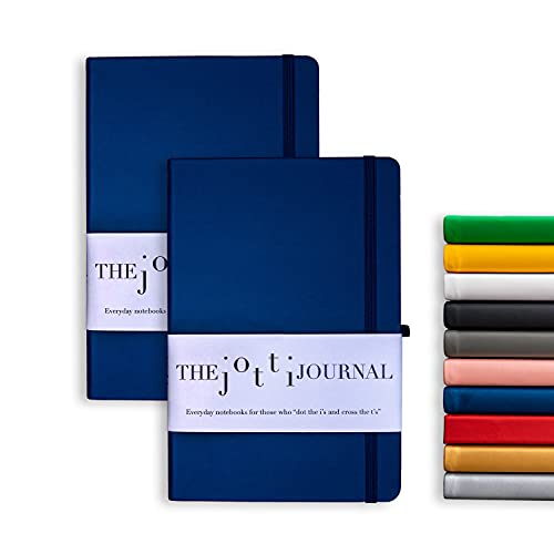 JOTTI Two Pack Faux Leather Hardcover Executive Journal Notebooks, Lined Pages, Acid Free 100 GSM Thick Paper , Flat…