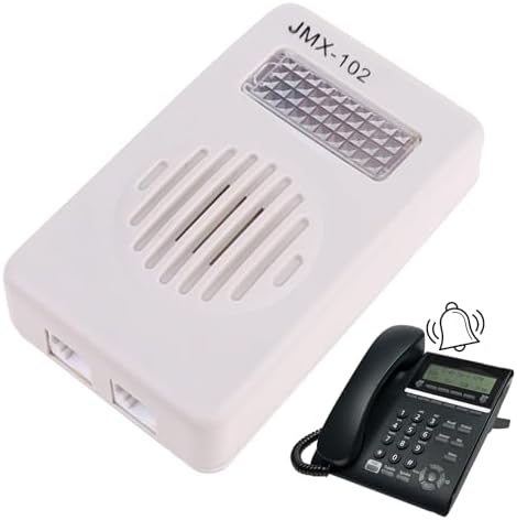 External Phone Ringer - External Phone Ringer, Loud 70db Sound with Led Light Indicator, Easy Setup with Adjustable Volume, Telephone Call Enhancer for Seniors, Home Landlines, and Office Use