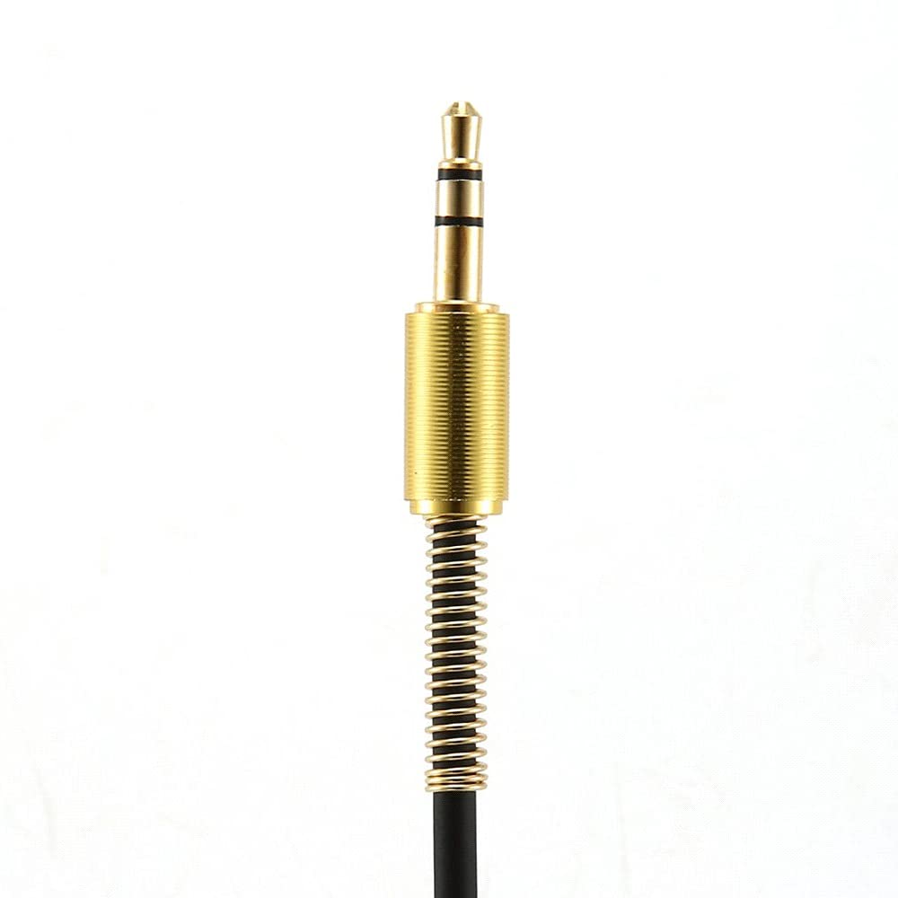 Câble audio mâle vers mâle avec prise jack stéréo 3,5 mm - Angle droit de 90 degrés - Câble à ressort