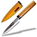 Seki Japan Professional Fruit Knife, Small Peeling Knife, point ended, 3.7-inch stainless steel blade with wooden handle and point ended sheath, for kitchen and outdoor