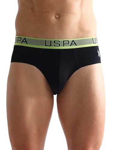 Image of U.S. Polo ASSN. Mens OEB04 Solid Cotton Spandex Underwear Briefs - Pack of 1