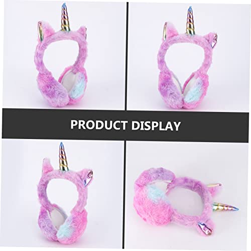 Orejeras de invierno infantiles cubre oídos térmicos de unicornio para niñas suaves 6