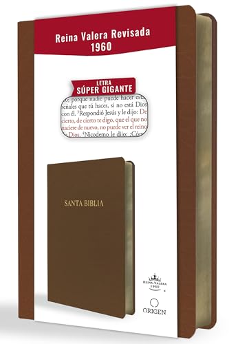 Biblia Reina Valera Revisada 1960 letra súper gigante, símil piel marrón / Spanish Bible RVR 1960 Super Giant Print, Brown Leathersoft (Spanish Edition) - image 1