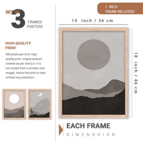 Image of kotart Modern Framed Painting for Wall Decoration - Living Room, Bedroom Art - Big Size Decor (Multi, Framed) Set of 3 (Art 9, 13x17 inch)
