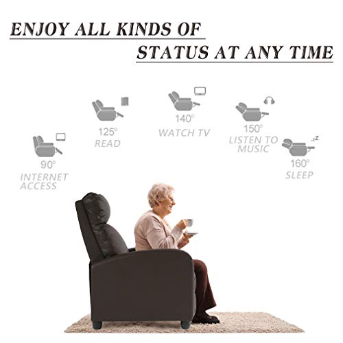Recliner Chair For Living Room Massage Recliner Sofa Single Sofa Home Theater Seating Reading Chair Winback Modern Reclining Chair Easy Lounge With Pu Leather Padded Seat Backrest #TOP5