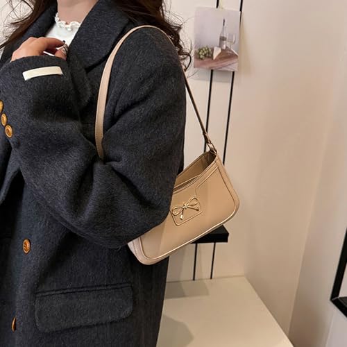 Elegant Bowknot PU Leather Shoulder Bag Fashion Armpit Bag for Women and Girls Travel Shopping Work Underarm Purse3