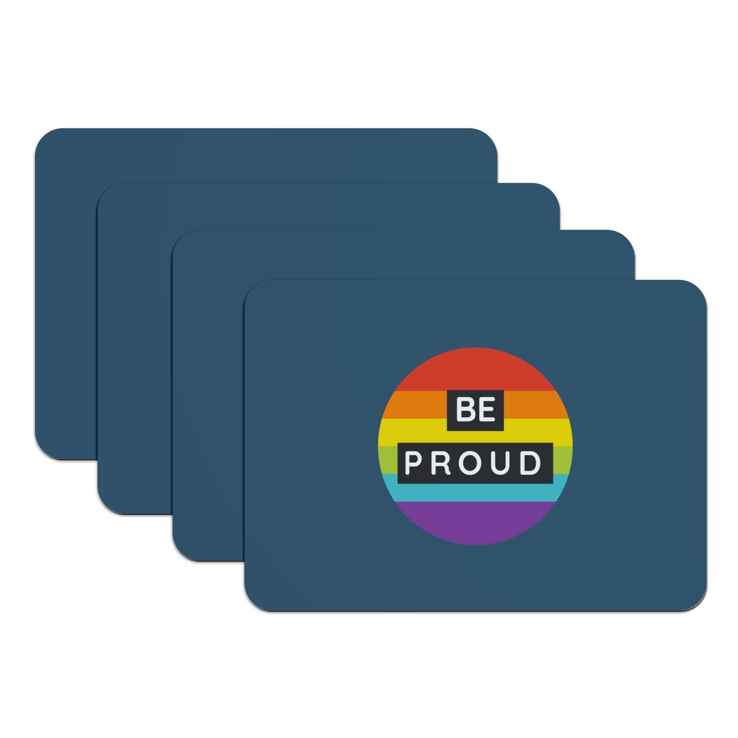 Sets de table bleu LGBT Be Proud arc en ciel : Le cadeau idéal pour la crémaillère