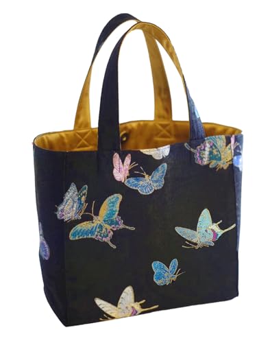 Sac cabas soie HangErFeng 153 papillon, accessoire idéal pour vernissage et sorties