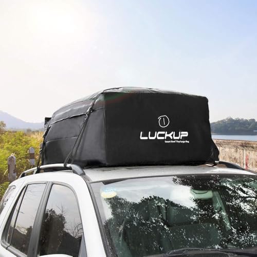 SMONTER 車用ルーフキャリアバッグ 防水 カーゴボックス 屋根 PVC 折り畳 収納簡單 大容量520L… ブラック 6枚目