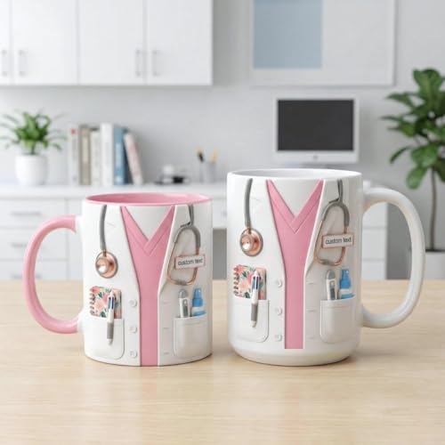 Taza personalizada de cerámica con diseño médico miniatura 3