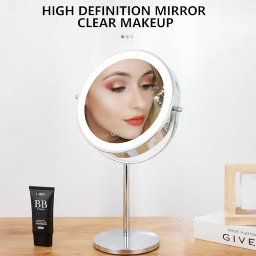Espejo para maquillaje iluminado 8 pulgadas redondo miniatura 3