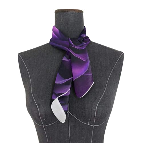 Women's Square Silk Hair Scarves and Wraps Headscarf Purple Rose Head Neck Scarf Bandana 24inch3