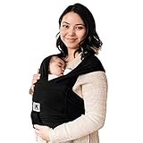 Baby K'tan Original Baby Wrap Carrier, Infant and Child Sling - Simple Pre-Wrapped Holder for Babywearing - No Tying or Rings - Carry Newborn up to 35 lbs, Black, Women 6-8 (Small), Men 37-38