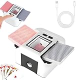 Automatic Card Shuffler, 2 Deck Electric Poker Card Shuffling Machine for Home Game Night, Rechargeable & Portable, Quiet Motor, Easy to Use, Perfect for Texas Hold'em, Blackjack, Family Parties