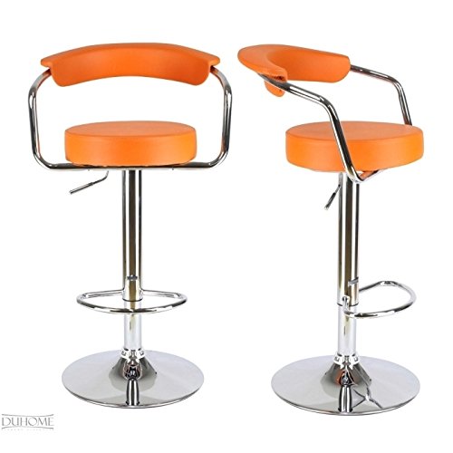 2X Sgabelli da Bar in Similpelle Arancio