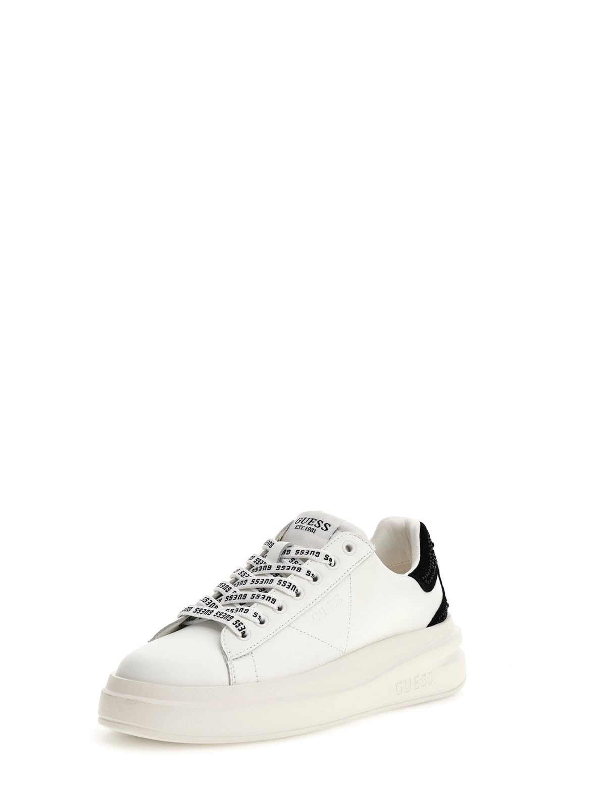 Guess Zapatillas clásicas Mujer, Blanco/Negro FLTELB LEA12 WHBLK