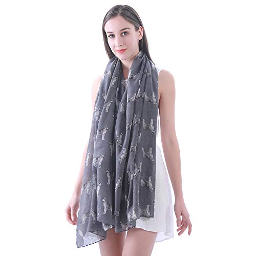 Siberian Husky Dog Print Women's Scarf Shawl Wrap Lightweight3