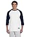 Champion Men's Raglan Baseball T-Shirt, White/Navy, Large