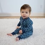 The Peanutshell 2-Pack Dormir et jouer aux vêtements de bébé garçon, Pyjama sans pieds en coton doux, Blue Checker & Joyeux requin