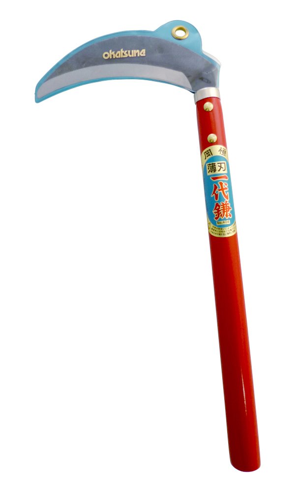 Okatsune 404 Gras-Sichel 150 mm Klinge 1,4 mm Stärke 335 mm Holzgriff 149 g