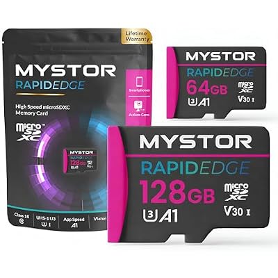 Mystor Micro SD Memory Card, Micro SDXC, compatible with Tapo Doorbells TD21 TD23 D205 D210 D225 D235, 64GB