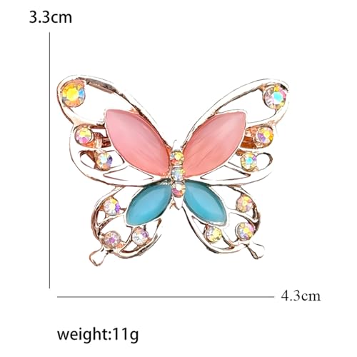 Image of coadipress Butterfly Brooch Pins Chic Romantic Elegant Rhinestone Crystal Insect Brooch Pin Women Corsage Scarf Shawl Clothing Accessories Wedding Party Banquet