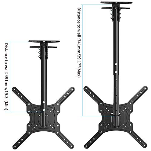 Everstone Full Motion TV Ceiling Mount for 23 to 55" TV Swivel and Tilting Bracket Fit Most Plasma LED LCD Flat Screen and Curved TVs, Up to VESA 400x400mm, HDMI Cable and Level - Image 6