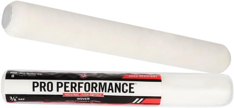 18" Woven Shed-Resistant Roller – 3/8" Nap with End Caps for Epoxy & Urethane, Sealer & Floor Coatings Pack of 12