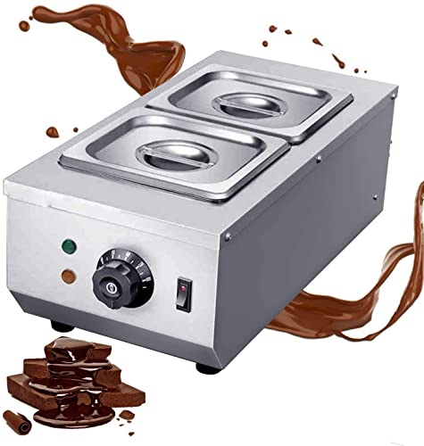 SENWEI 2 * 1.6L Máquina de Templado de Chocolate 2 ollas Comercial 30~80 ° C Máquina de fusión de Chocolate Máquina de fusión Control de Perilla de Doble Cilindro 600W Cover