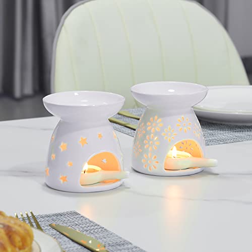 Hyindoor アロマポット 陶器 キャンドルホルダー ２個入れ 