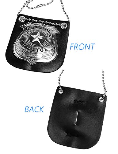 Kids Police Dress Up Accessories Pretend Play Special Police Badge With Chain(Black) #TOP4