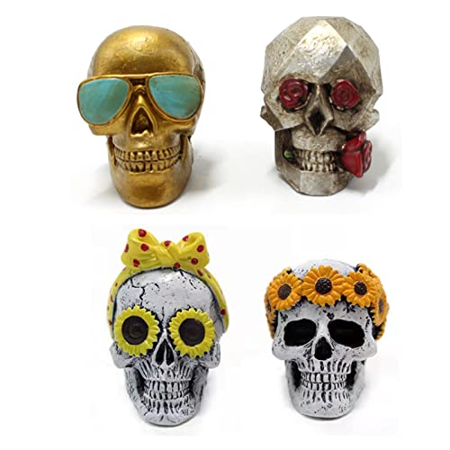 Mini Skull Head Silicone Candle Mold Soap Mold Fondant Chocolate Candy Cake Decoration Mold Resin Clay Mould Halloween Party Supplies #TOP5