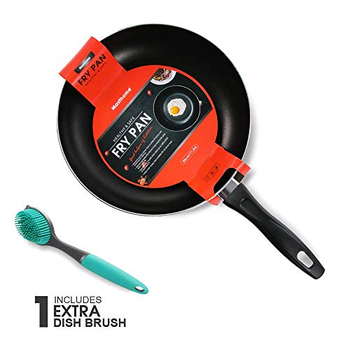 Fry Pan with 1PC Dish Brush 11.2 Inch Nonstick Cookware Pans Induction Compatible